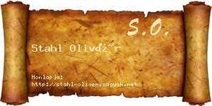 Stahl Olivér névjegykártya